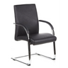 Black cantilever chair BAROLO V with armrests and chrome sled base by hjh OFFICE