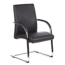 Black cantilever chair BAROLO V with armrests and chrome sled base by hjh OFFICE