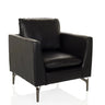 Black faux leather Lounge Chair BAVERO with metallic legs by hjh OFFICE