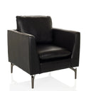 Black faux leather Lounge Chair BAVERO with metallic legs by hjh OFFICE