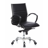 Black Professional Executive Chair PARMA 10 with cross stitching and glossy five-caster base by hjh OFFICE – 360-degree view (front three-quarter view 40°)