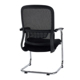Black Ergomy Meet cantilever chair with mesh backrest, armrests and chrome sled base by hjh OFFICE