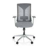 Grey Professional Office Chair HALIFAX with mesh back and a five-caster base by hjh OFFICE – 360-degree view (front view 0°)