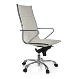 Cream white Professional Executive Chair PARIBA III with armrests and five-caster base by hjh OFFICE – 360-degree view (front three-quarter view 60°)