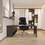 Black Professional Executive Chair COMMANDER with quilted upholstery and caster base by hjh OFFICE