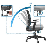 90 degree reclining backrest and height adjustment of the Home Office Chair Sedito by hjh OFFICE