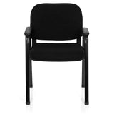 Black Four-legged chair XT 650 with armrests and padded seat by hjh OFFICE – 360-degree view (front view 0°)