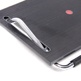 Chrome handle of the black Footrest PODI III by hjh OFFICE