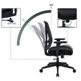 Adjustable backrest with 90-degree tilt angle and gas spring of the Professional Office Chair Mirou by hjh OFFICE