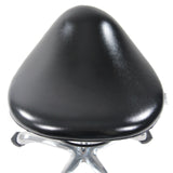 Black seat of the Saddle stool ORTHO SIT with smooth cover and chromed cross base by hjh OFFICE