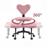 360-degree swivel function of the pink Asanasit meditation chair with heart-shaped backrest by hjh LIVING