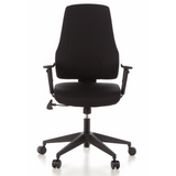 Black Professional Office Chair PRO-TEC 100 with armrests and five-caster base by hjh OFFICE – 360-degree view (front view 0°)