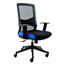 Profi-Bürostuhl LAVITA in Schwarz und Blau mit Netzrückenlehne und Armlehnen von hjh OFFICE
