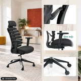 Professional Office Chair ERGO LINE II PRO in black with adjustable armrests and a five-star base with castors by hjh OFFICE