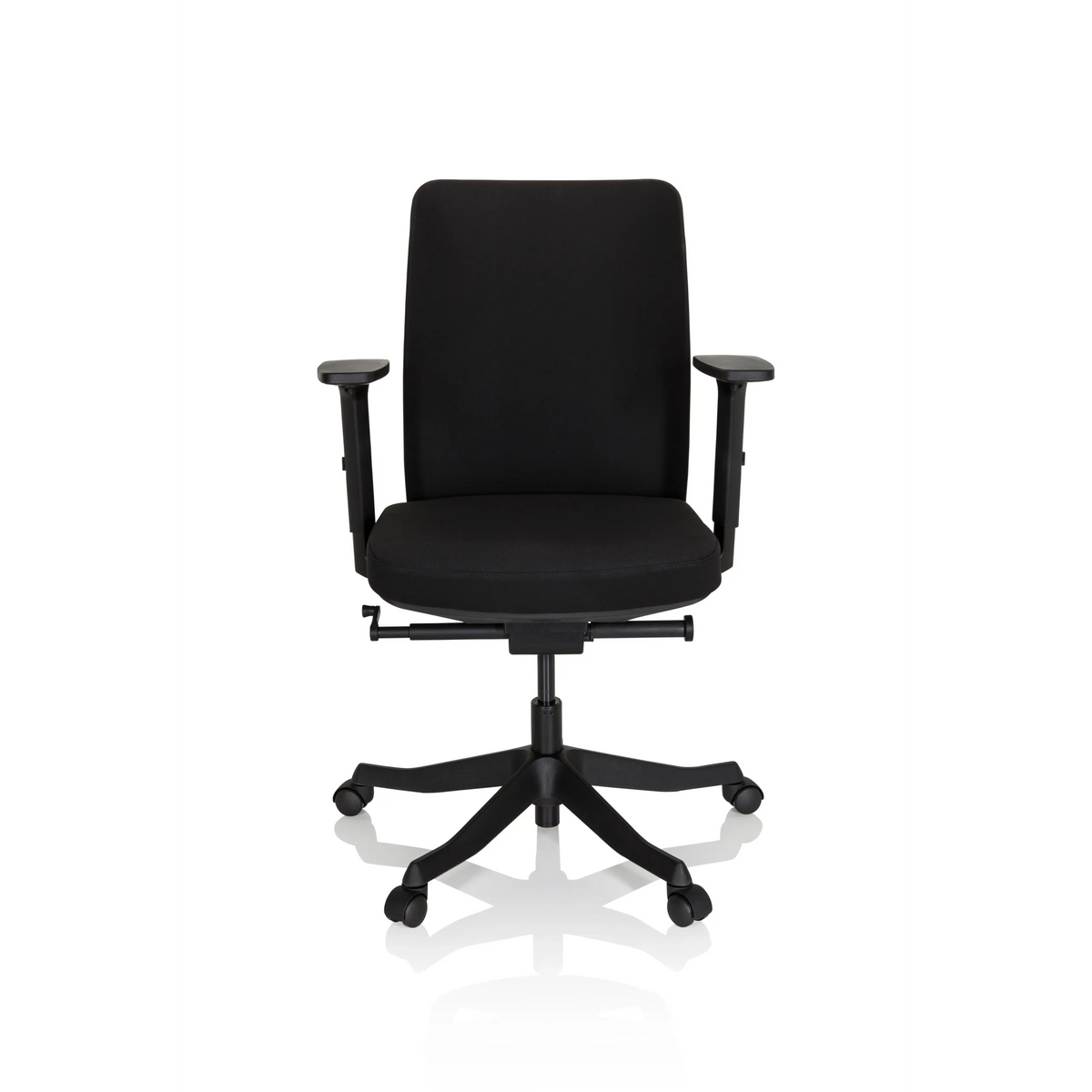 Black Professional Office Chair SENATOR with armrests and a five-caster base by hjh OFFICE – 360-degree view (front view 0°)