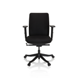 Black Professional Office Chair SENATOR with armrests and a five-caster base by hjh OFFICE – 360-degree view (front view 0°)