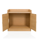 Open KITTYHOME 2 cat house in beech effect with two doors and a shelf by hjh LIVING