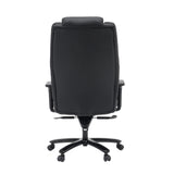 Rear view of the XXL Pullmann Gen2 swivel chair in black faux leather with five double castors by hjh OFFICE