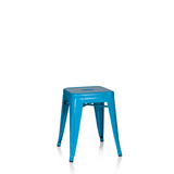 Light blue Bistro stool VANTAGGIO with square seat and struts by hjh OFFICE – 360-degree view (front view 20°)