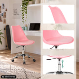 Pink Home Office Chair FANCY PRO with chromed star base and castors by hjh OFFICE