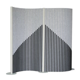 Grey partition wall Flexmiut Wave with graphic stripe pattern and stand feet by hjh OFFICE