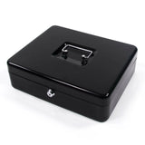 Black Cash box SAFE with silver-coloured carrying handle and lock by hjh OFFICE