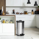 Silver Wastepaper CLEAN X with 40 litres volume and black lid by hjh OFFICE