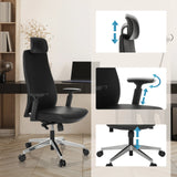 Height-adjustable headrest, armrests and seat height of the Professional Executive Chair YUCANO I by hjh OFFICE
