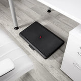 Black PIEDINO STRIPE PRO Footrest with ribbed surface and red button by hjh OFFICE