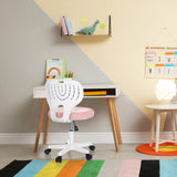Swivel Chair – Children KIDDY TOP W with white backrest and pink seat by hjh OFFICE