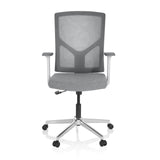 Grey Home Office Chair BRETON BASE W with mesh back and five-caster base by hjh OFFICE – 360-degree view (front view 0°)
