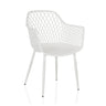White Outdoor chair BEGIO L with grid-like backrest and armrests by hjh LIVING