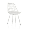 White Outdoor chair BEGIO S with a grid-like backrest and four slender legs by hjh LIVING