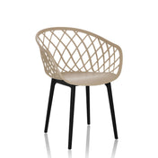 Beige Shell chair BEGIO with mesh backrest and black legs by hjh OFFICE