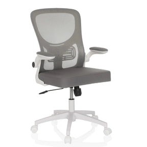 Home Office Chair BELIO W in grey with mesh backrest and white frame by hjh OFFICE