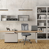Grey Professional Office Chair HALIFAX at a desk in a modern office by hjh OFFICE