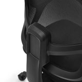 Side plastic brace and mesh backrest of the Malio Home Office Chair in black by hjh OFFICE