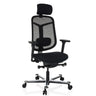 High End Office Chair BICOLORE HIGH in black with mesh backrest and silver base by hjh OFFICE