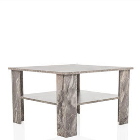 Grey marble-effect Coffee Table BISMO with a storage shelf by hjh LIVING