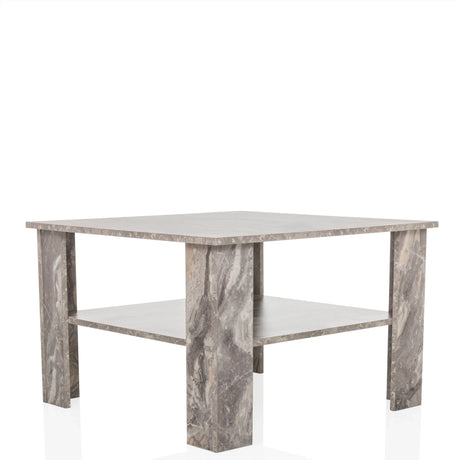 Grey marble-effect Coffee Table BISMO with a storage shelf by hjh LIVING