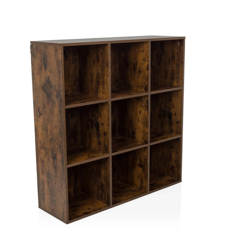 Shelf BJORKE in smoked oak look with nine open square compartments by hjh LIVING