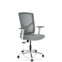 Grey Home Office Chair BRETON BASE W with mesh backrest and silver base by hjh OFFICE