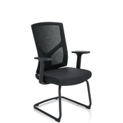 Black Cantilever chair BRETON V B with mesh backrest and armrests by hjh OFFICE