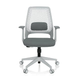 Grey Home Office Chair PARFERIO W with mesh back and five-caster base by hjh OFFICE – 360-degree view (front view 0°)