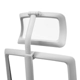 Grey Professional Office Chair ARCEO W with mesh backrest and headrest in front of a desk by hjh OFFICE
