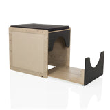 Cat house KITTY PAWBOX 2 in black and oak with integrated lying surface by hjh LIVING