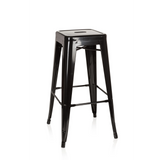 Black Bar stool VANTAGGIO HIGH with square seat and struts by hjh OFFICE – 360-degree view (front view 20°)