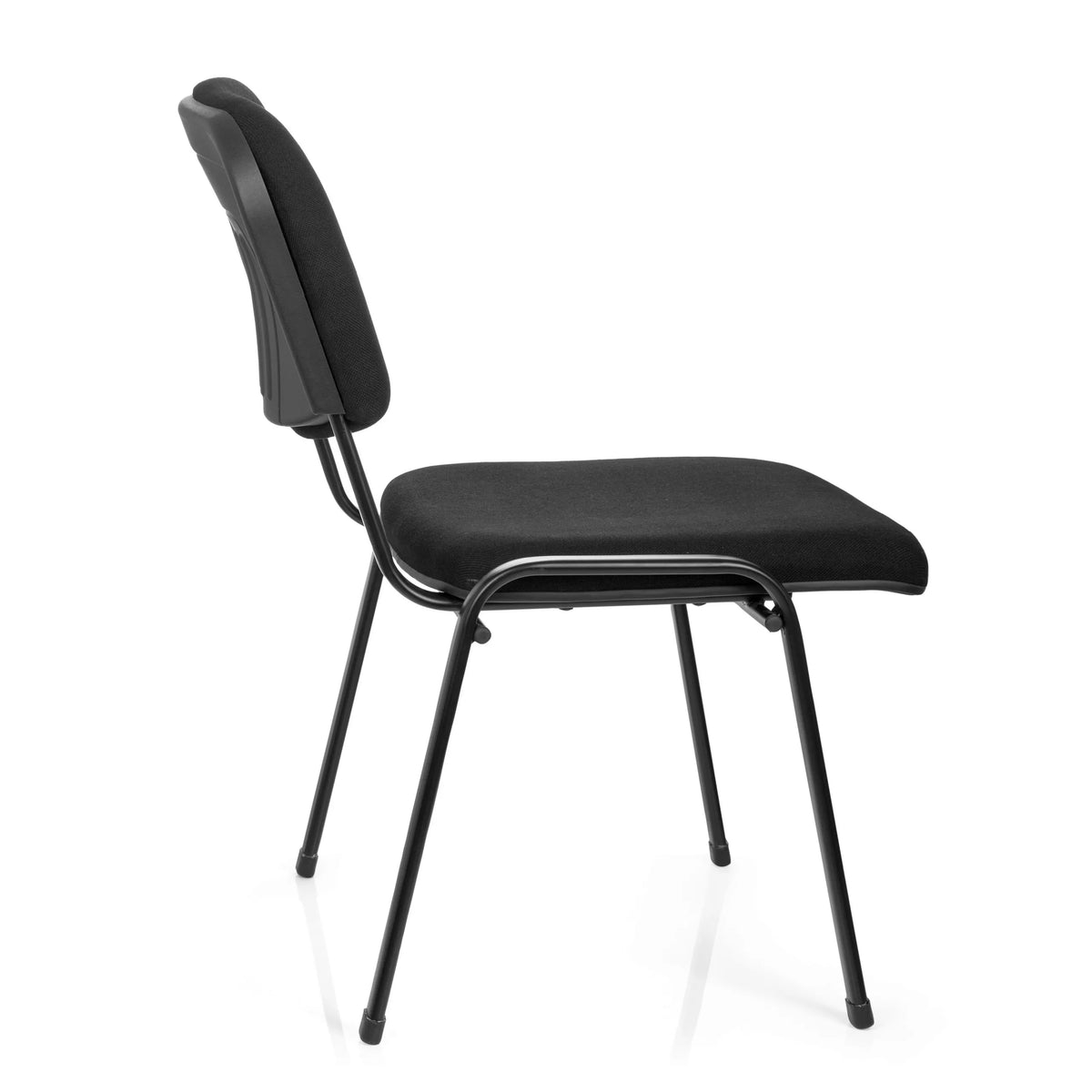 Black Four-legged chair XT 600 XL with upholstered seat and backrest by hjh OFFICE – 360-degree view (side profile 100°)