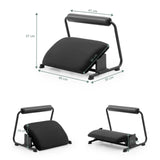 Dimensional drawing of the Footrest Podi Velvet, 49 × 35 cm in black by hjh OFFICE