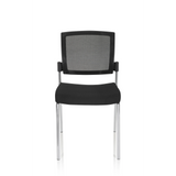 Black four-legged chair K9 V with mesh back and metal frame by hjh OFFICE – 360-degree view (front view 0°)